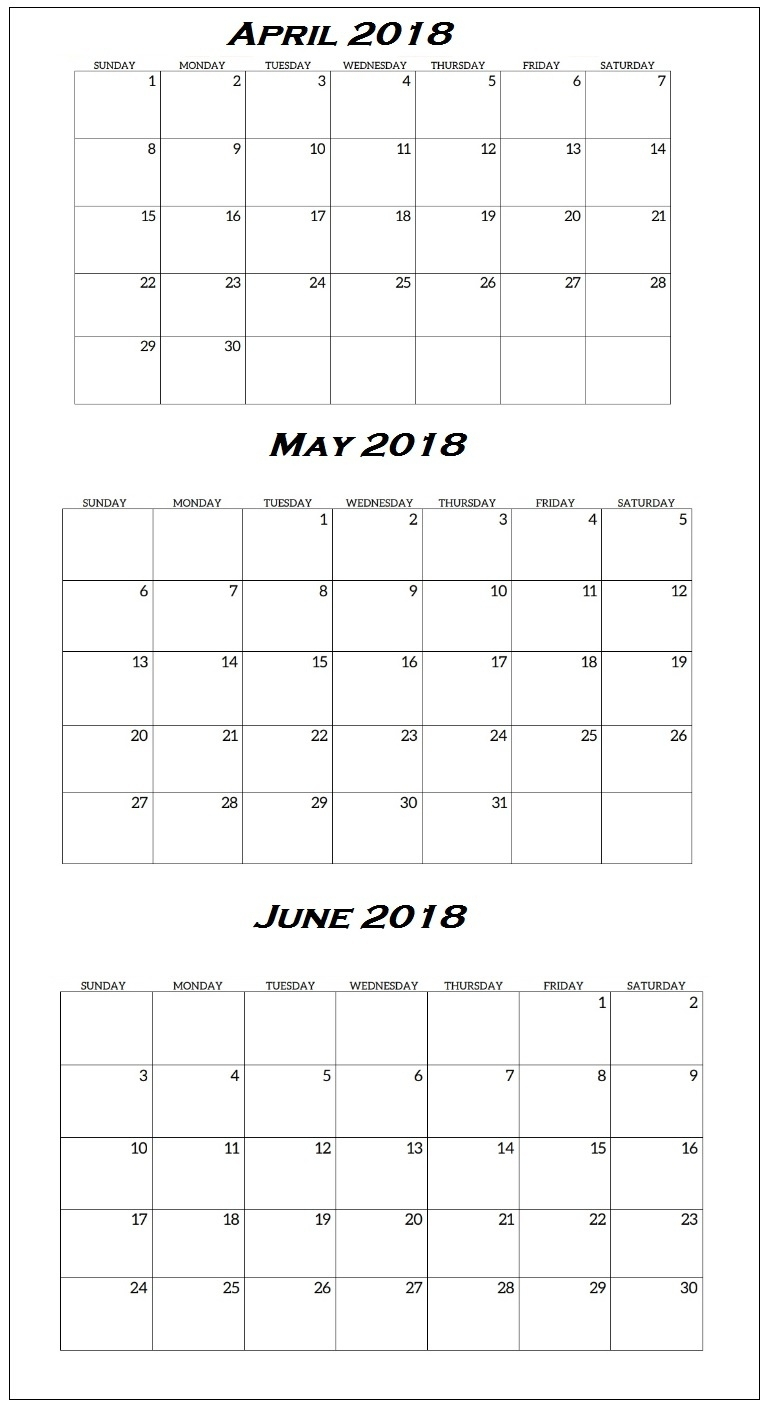 Printable Quarterly Calendar Template 2018 – Template