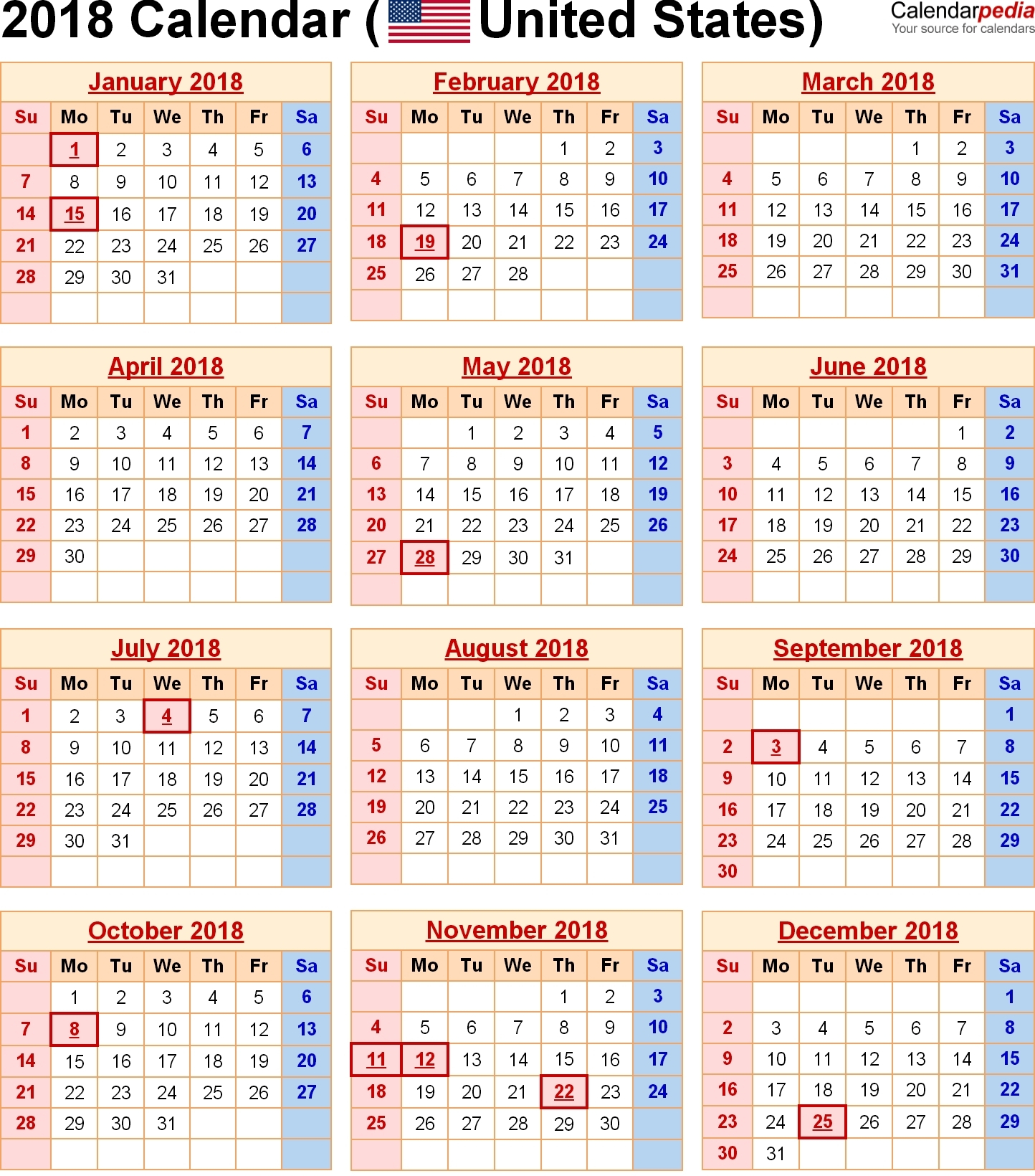 Us Calendar Federal Holidays 2018 | Qualads