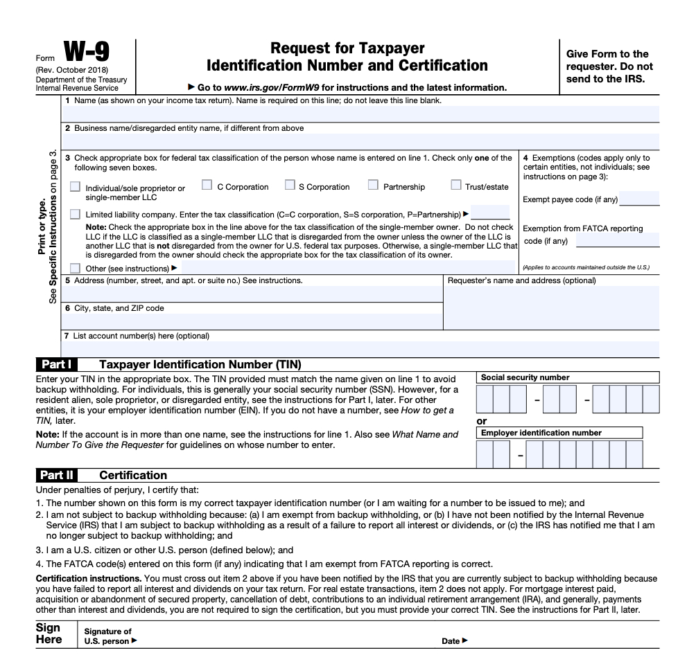 W9 Printable Forms 2020 Irs | Example Calendar Printable