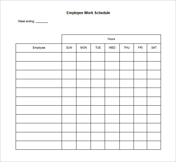 Weekly Employee Schedule Template – Task List Templates