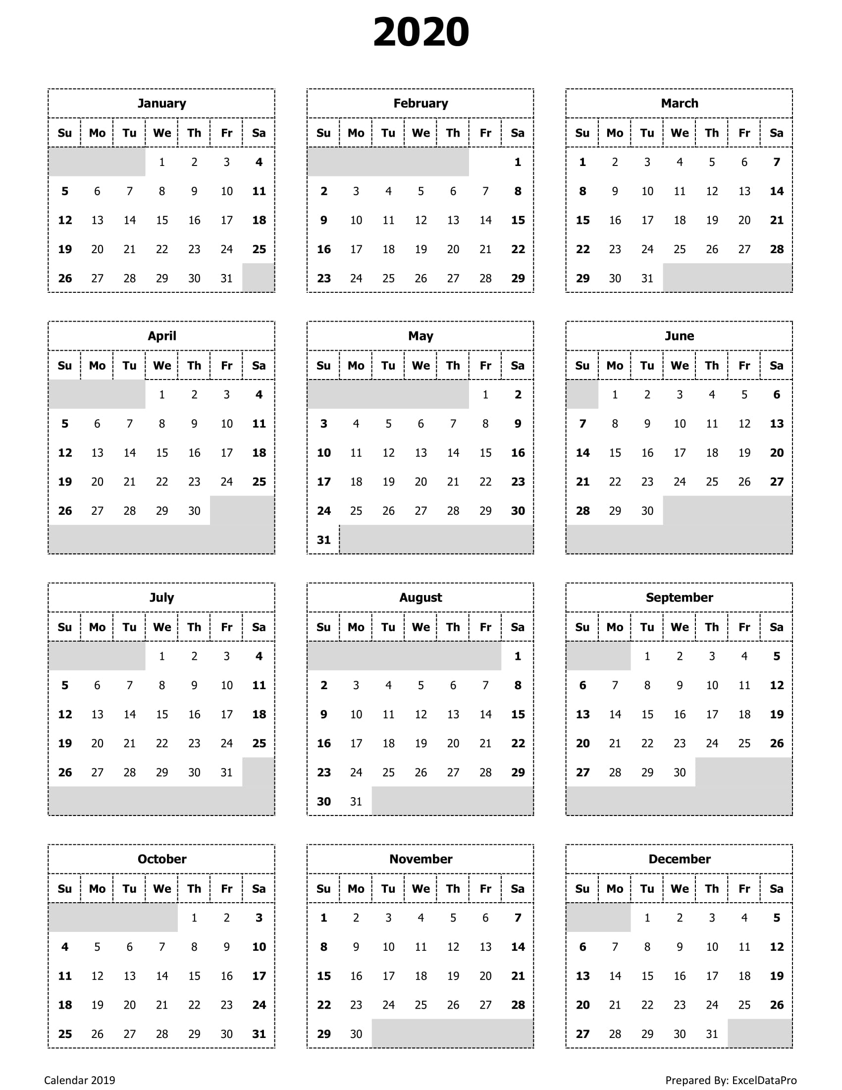 Year View Calendar Printable | Ten Free Printable Calendar