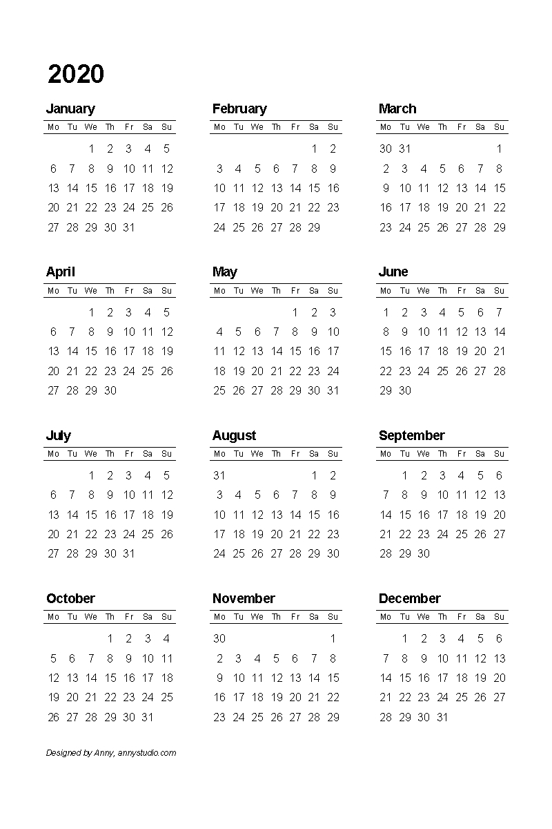 Year View Calendar Printable | Ten Free Printable Calendar