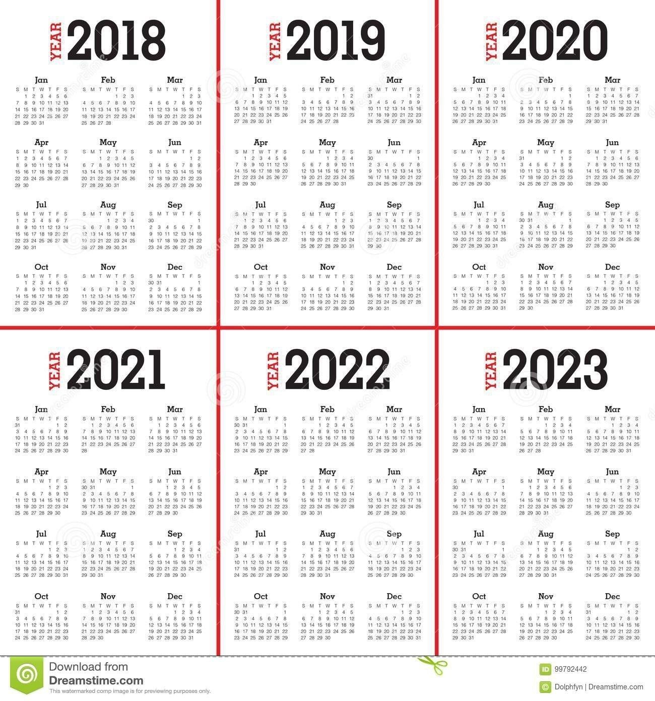 3 Year Calendar 2021 To 2023 In 2020 | Calendar Template