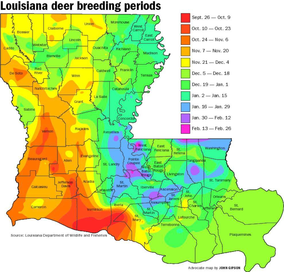 Buck Breeding Calendar Most Complete Ever | Louisiana