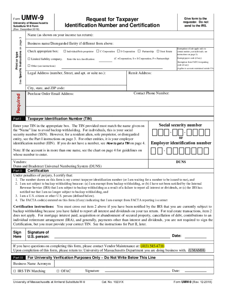 2018-2021 Ma Form Umw-9 Fill Online, Printable, Fillable