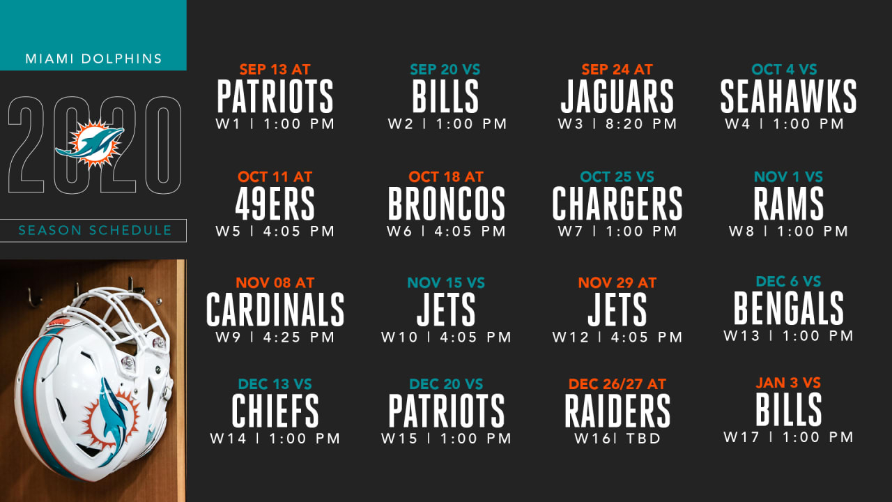 2020 Miami Dolphins Schedule: Complete Schedule And Match-Up