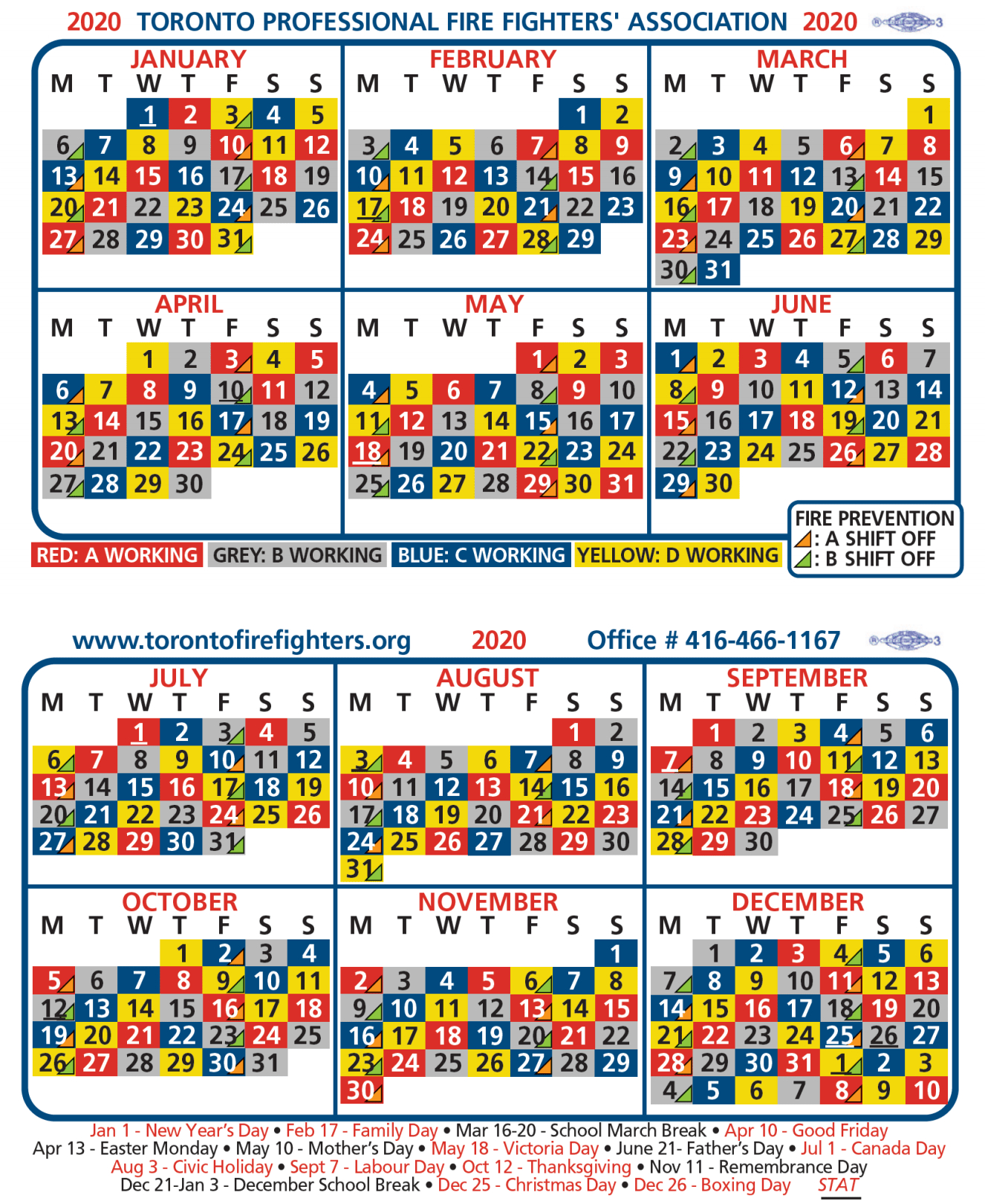 2020-Tpffa-Shift-Calendar | Greater Toronto Multiple Alarm