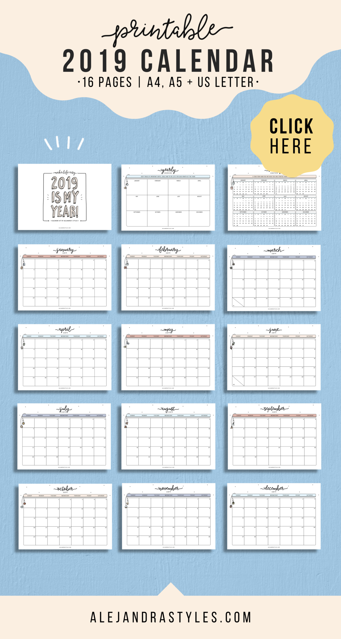 2021 Calendar Printable Planner January 2021 December 2021