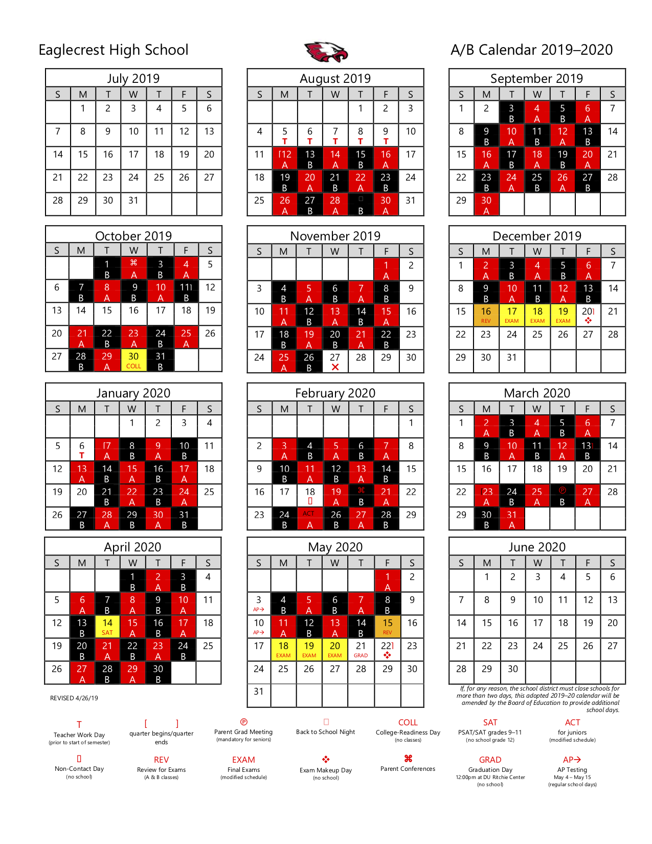 Cherry Hill District Spring Break | Printable Calendar 2020-2021