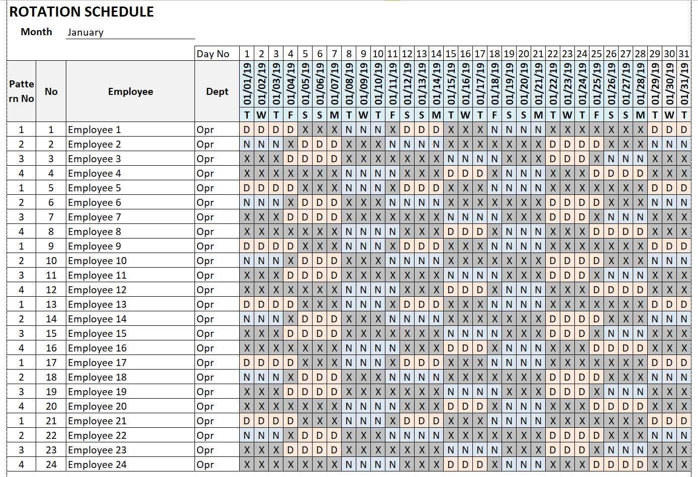 Dupont Shift Schedule Plan - Shift Schedule Plan