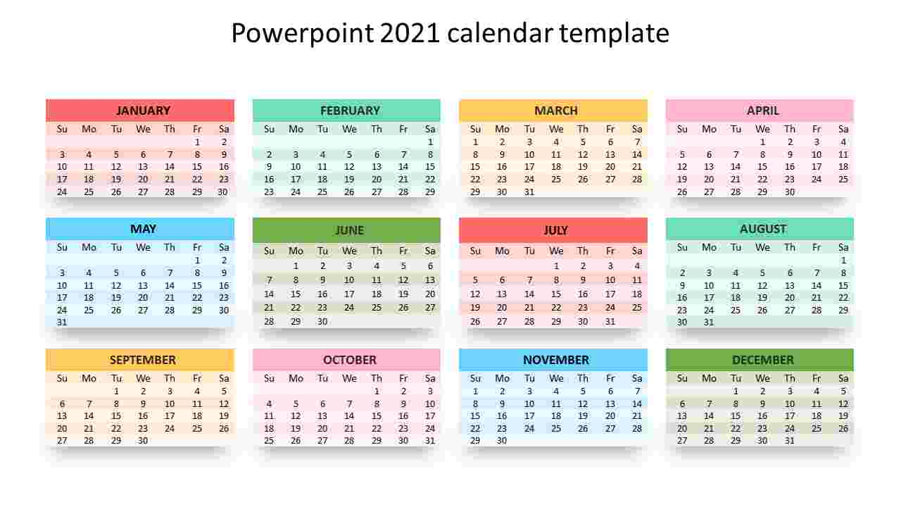 Editable Powerpoint 2021 Calendar Template