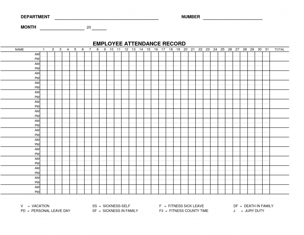 Employee Monthly Attendance Sheet | Attendance Tracker
