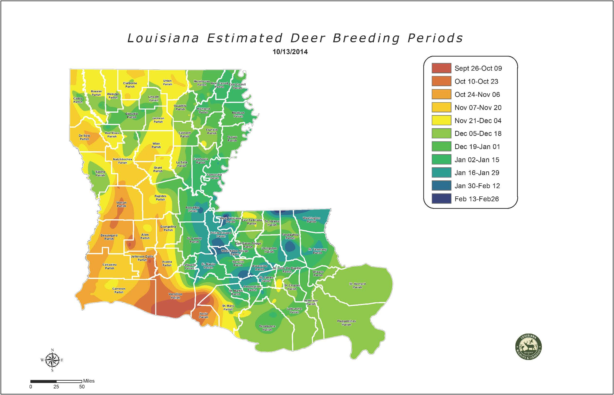 Estimated Deer Breeding Periods | Louisiana Department Of
