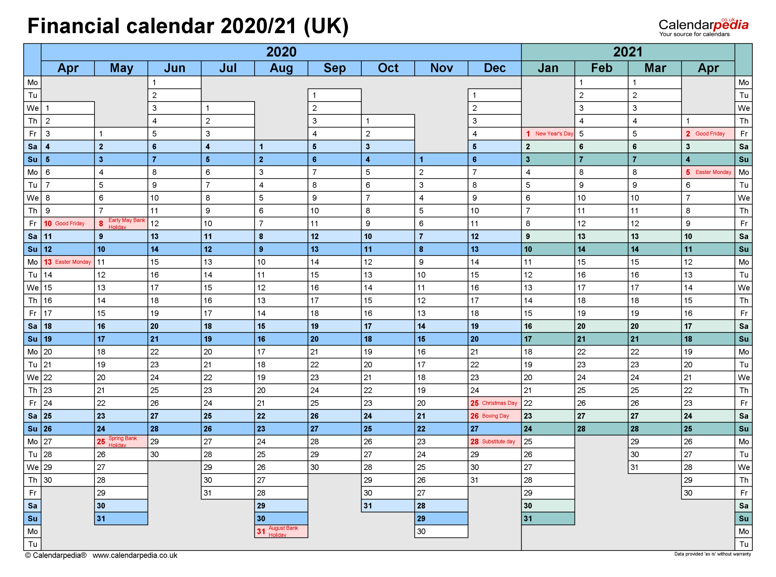 Fiscal Calendars 2021 Free Printable Word Templates Financial Year Calendar New Zealand