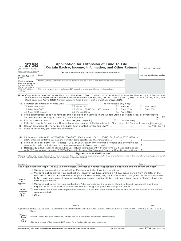 Form 2758 - Fill Out And Sign Printable Pdf Template | Signnow