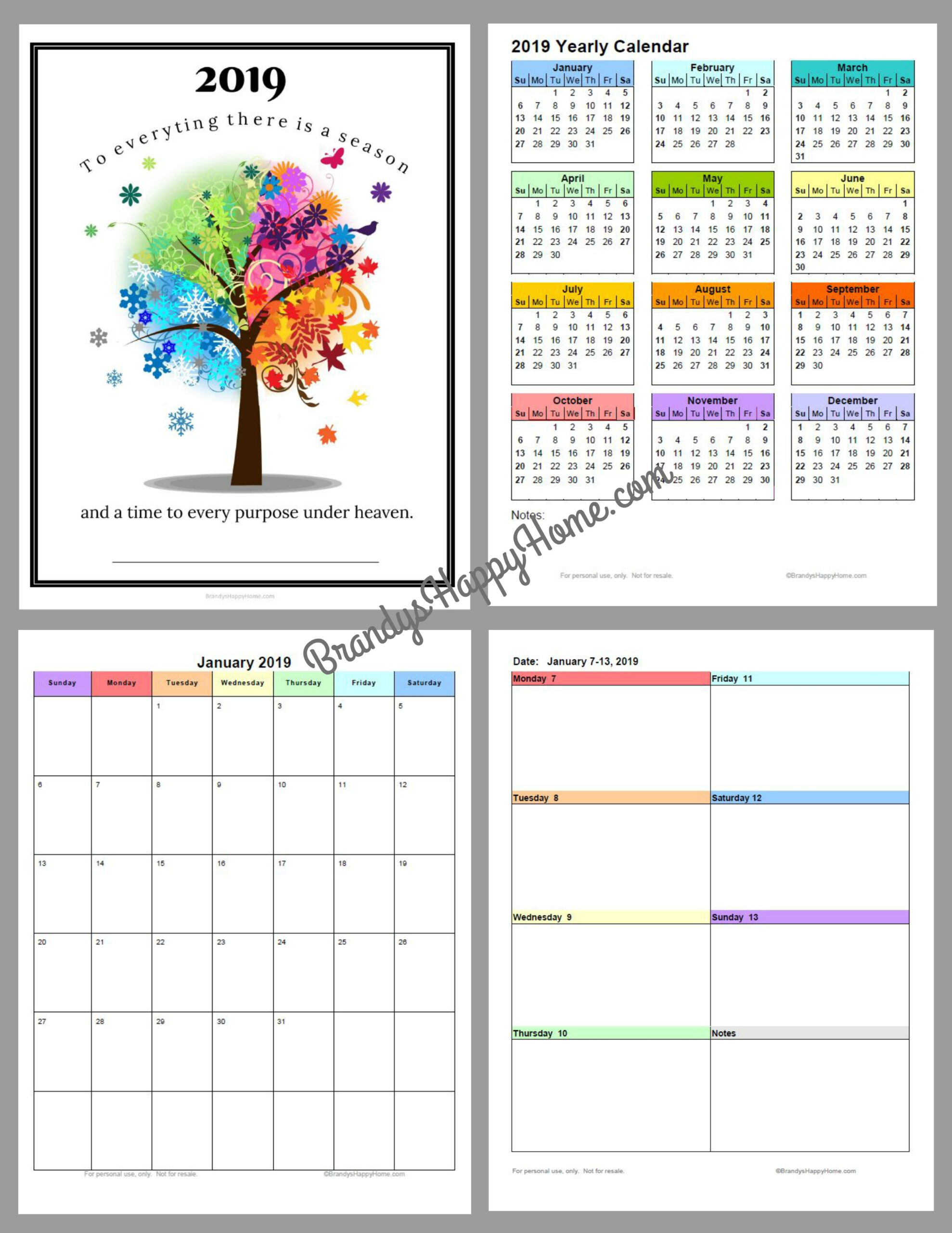 Free 2019 Diy Calendar Planner Printables