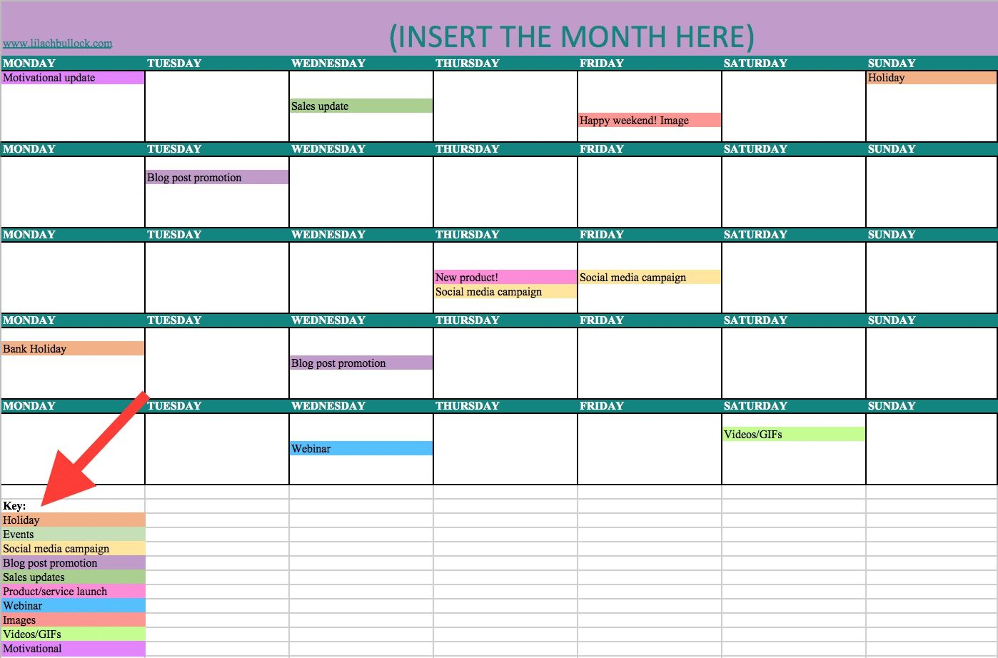 How To Free Color Coded Calendars | Social Media Calendar
