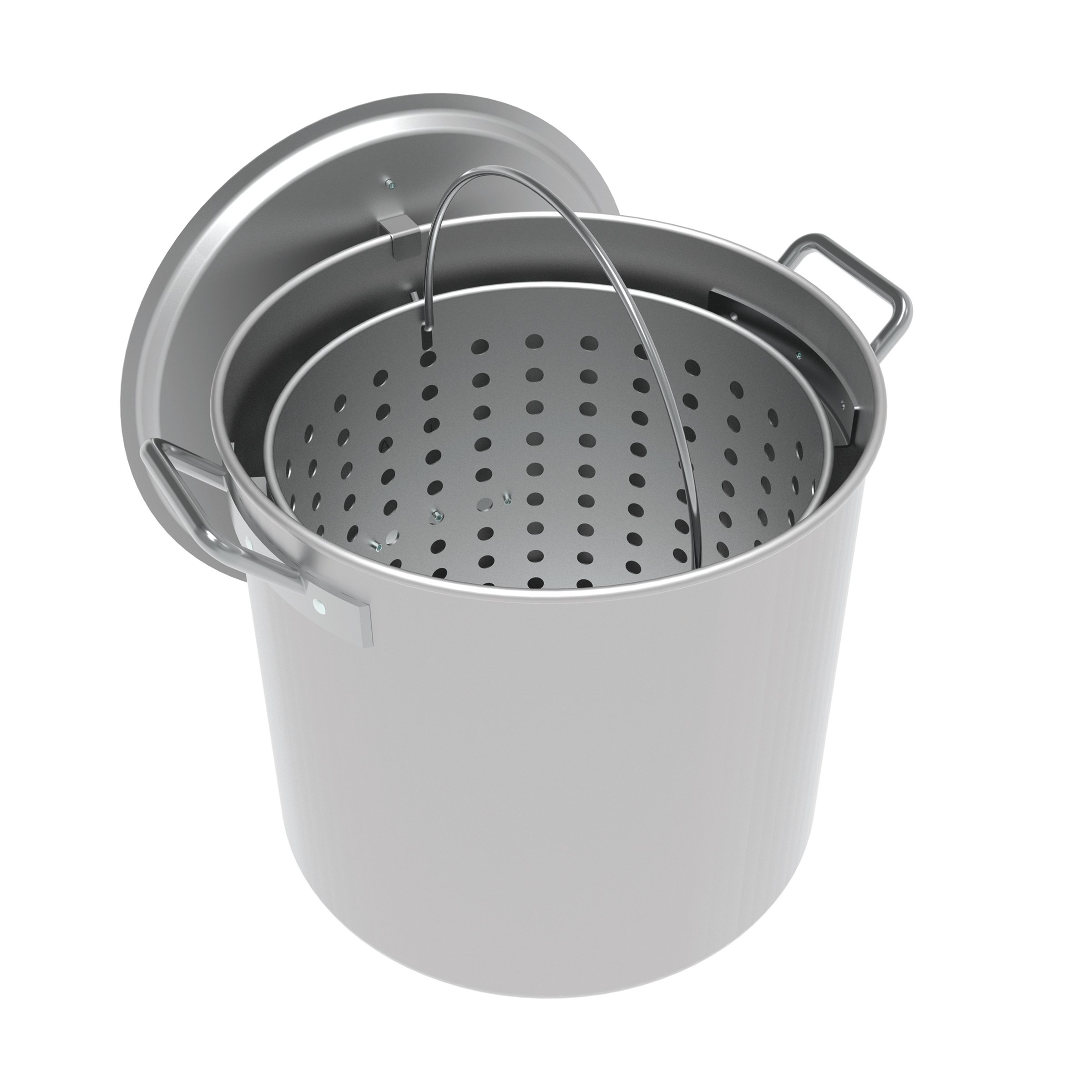 Loco Cookers Lcpt60 Aluminum Boiling Pot, 60 Quart, Silver