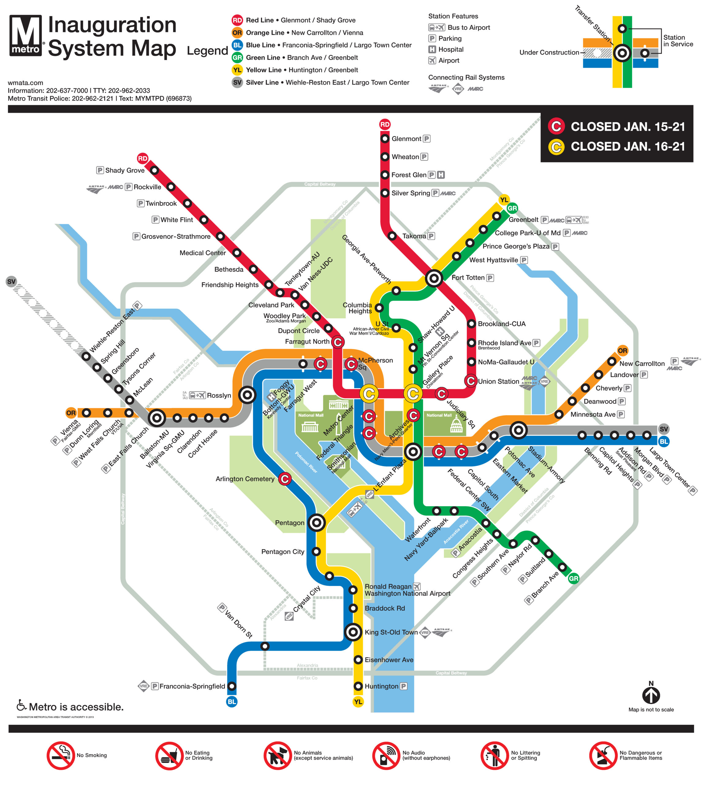 Metro Announces Inauguration Service Plans, Station Closures
