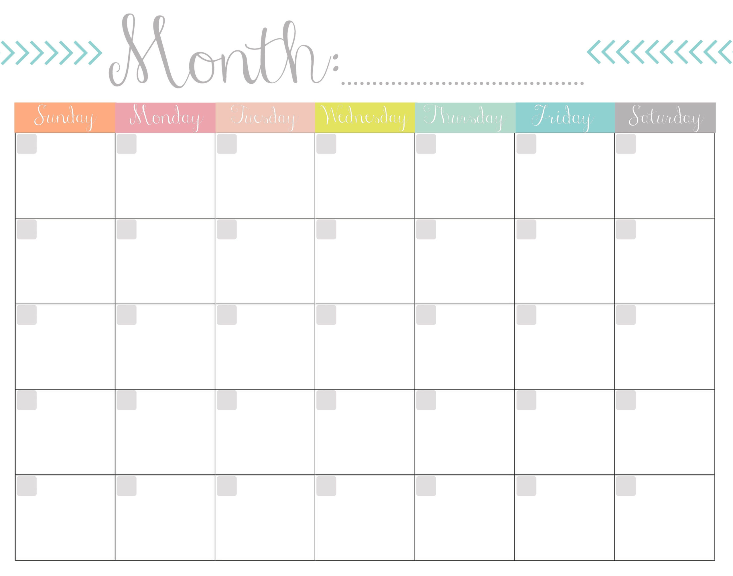 Monthly Calendar Free Printable Free Printable Calendar