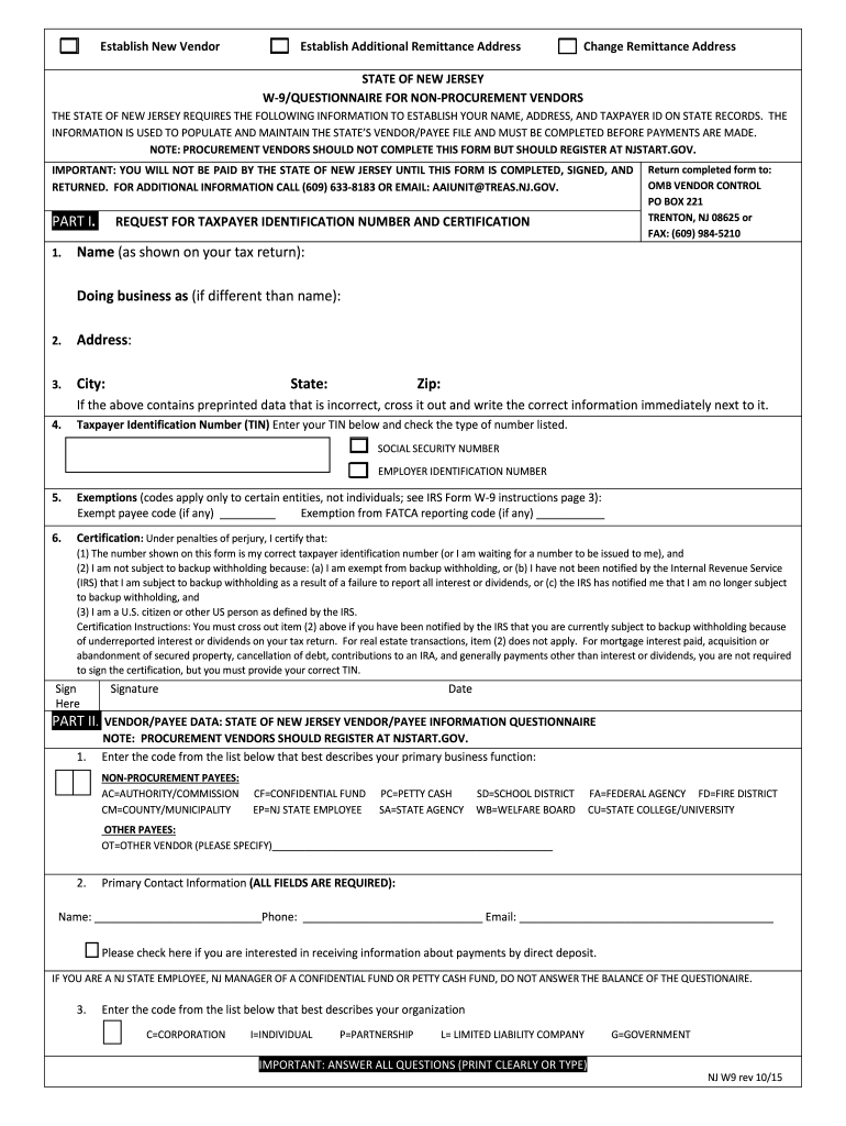 Nj W 9 - Fill Out And Sign Printable Pdf Template | Signnow