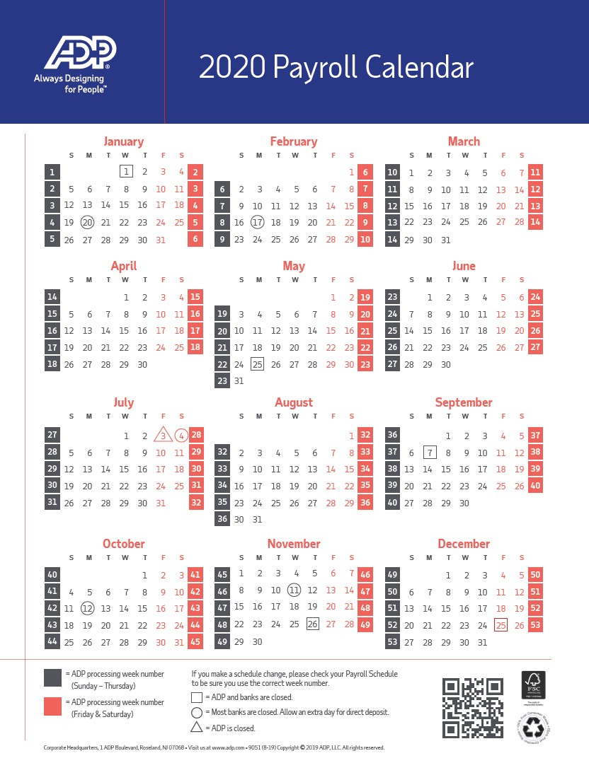 Payroll Calendar 2021
