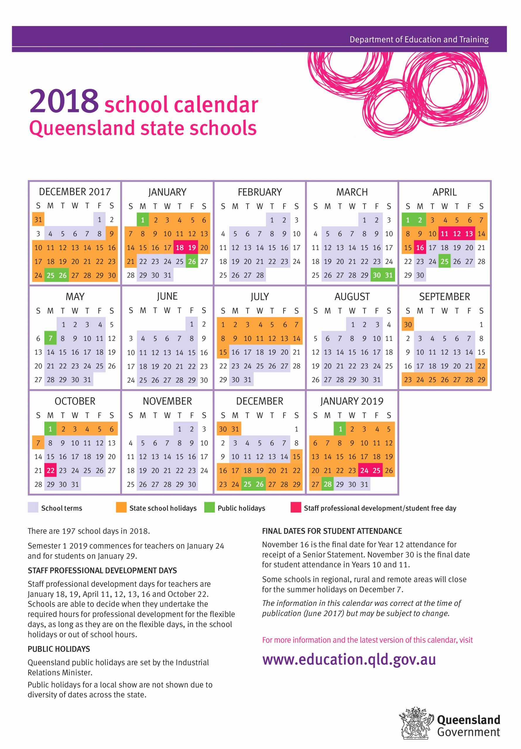 Printable Calendar Queensland 2019 | School Calendar, State