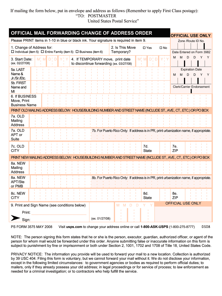 Ps Form 3575 - Fill Out And Sign Printable Pdf Template | Signnow