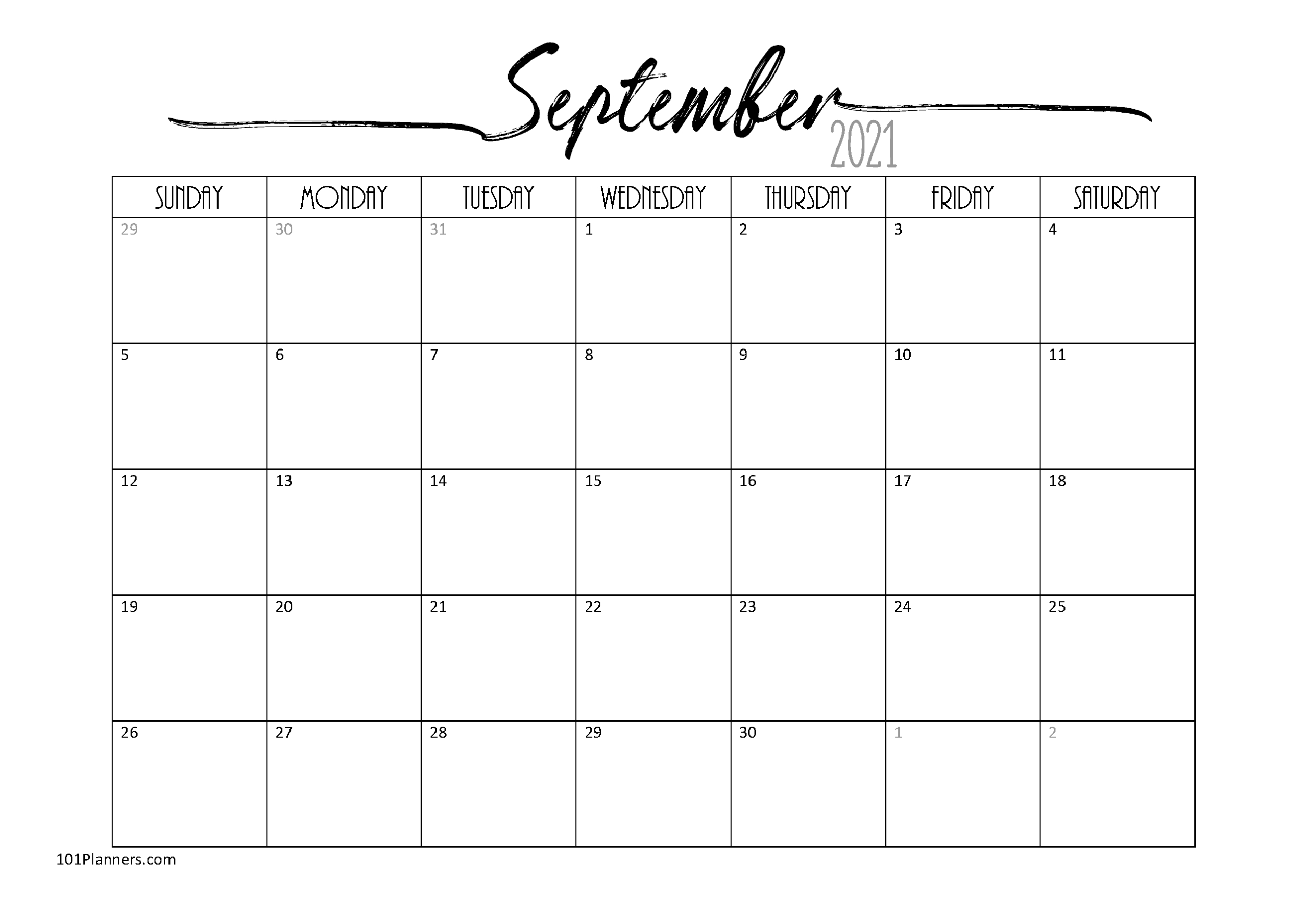 Large Block Printable Calendar 2021 Calendar Printables Free Blank