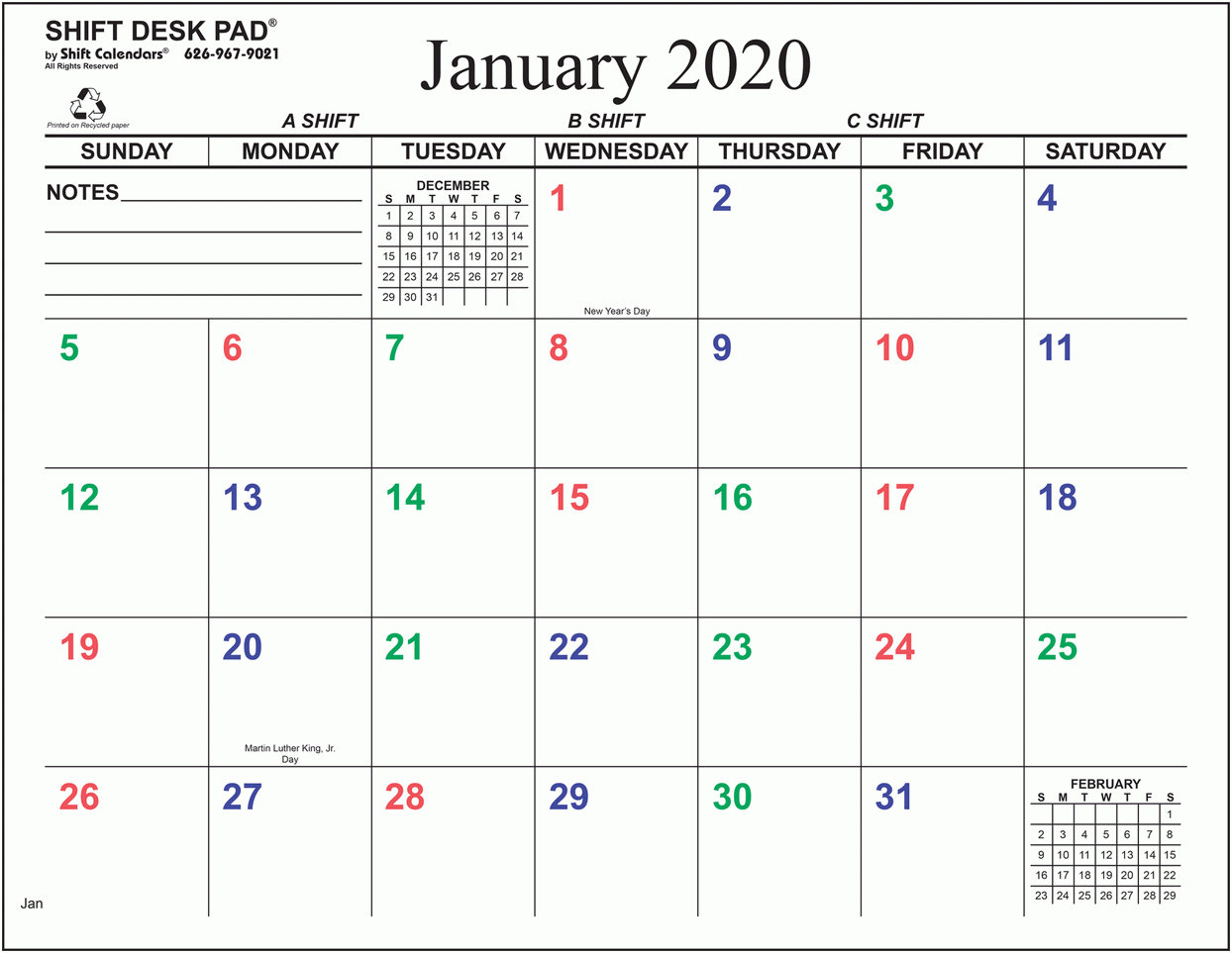 Shift Calendars