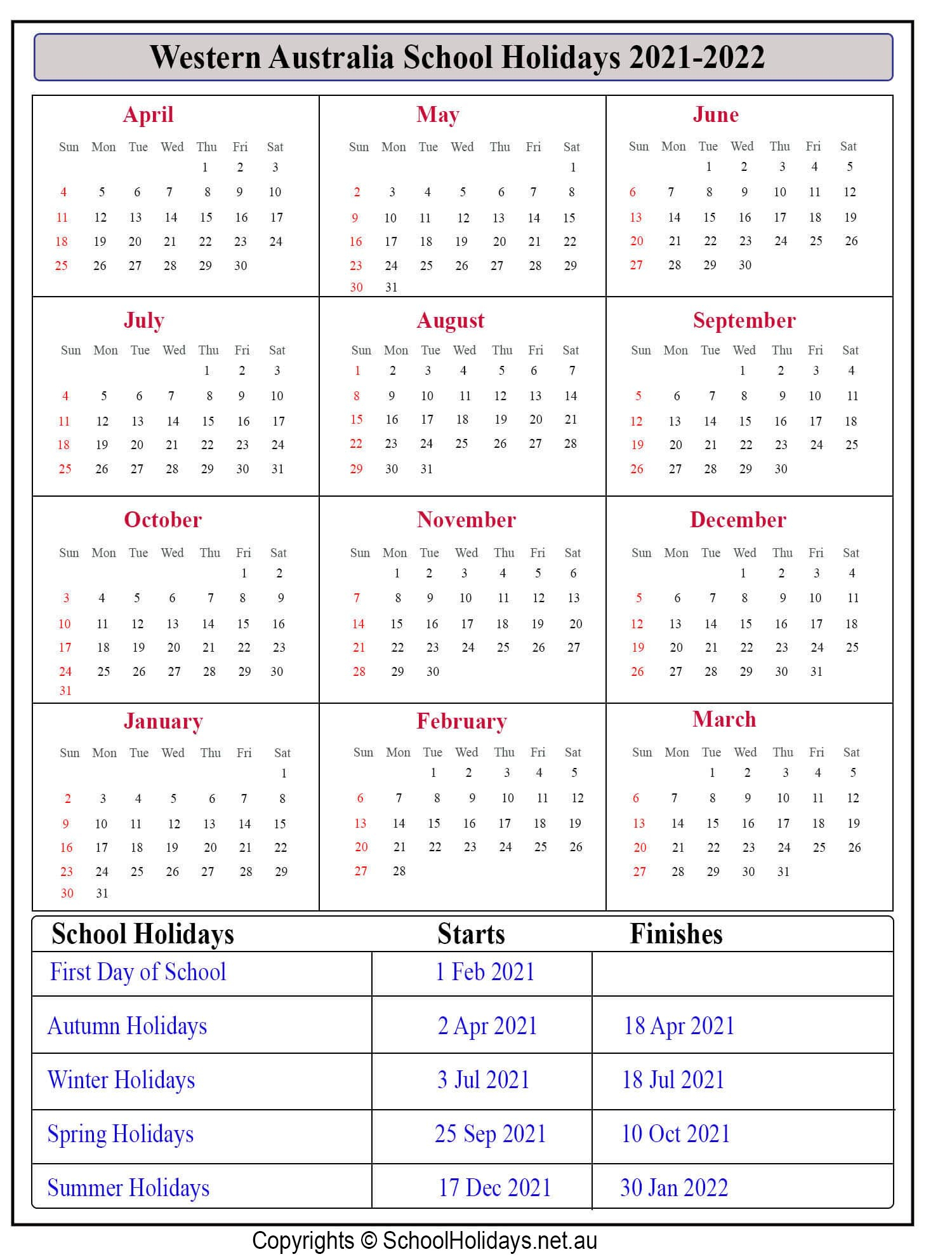 Wa *School Holidays* 2021 [Western Australia ]❤️