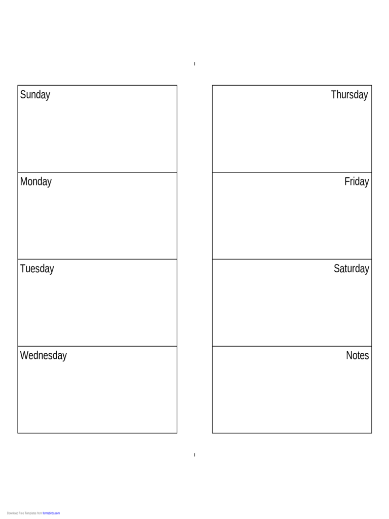 Weekly Calendar (Sunday-Saturday) - Edit, Fill, Sign Online