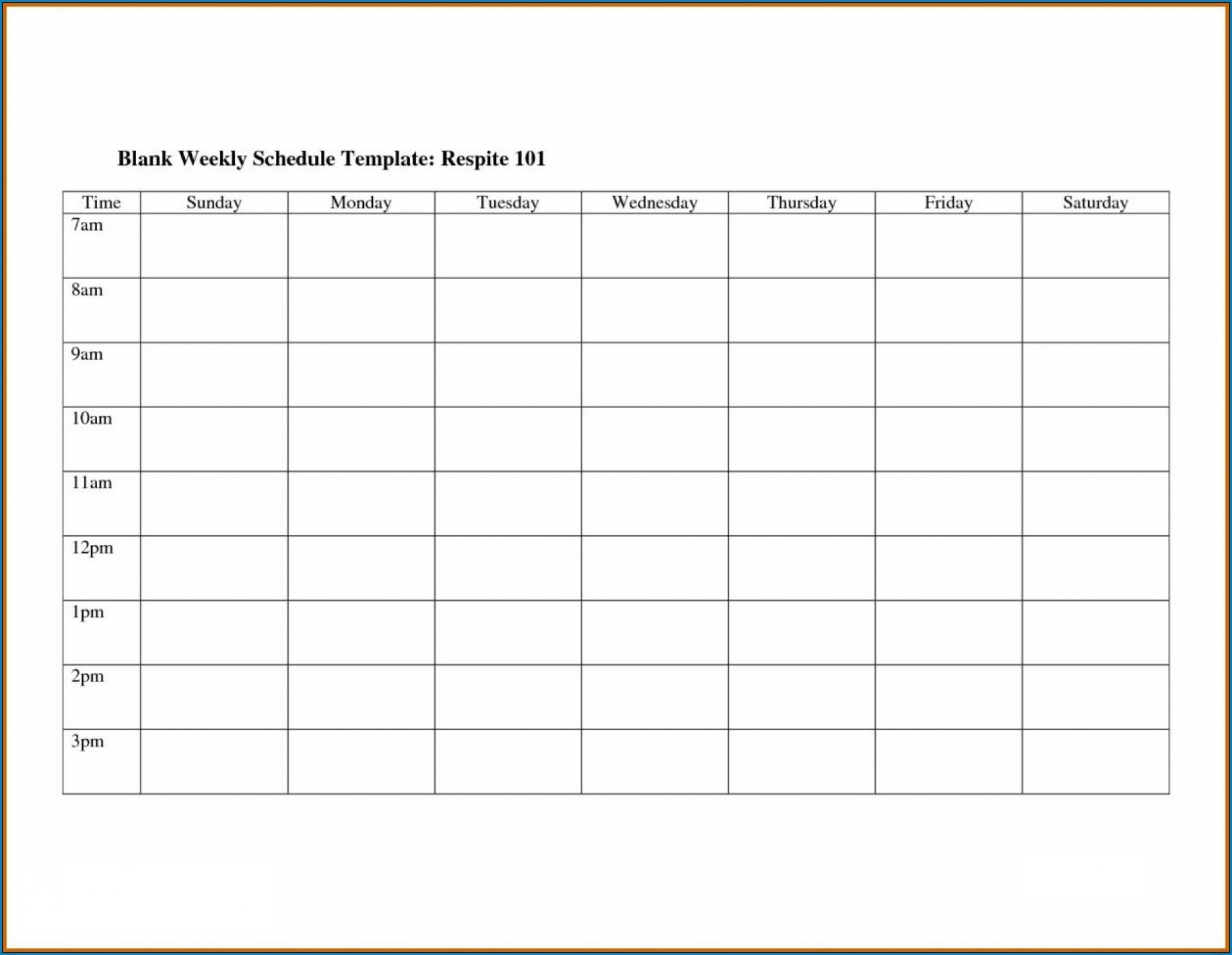 Weekly Work Schedule Template ~ Addictionary
