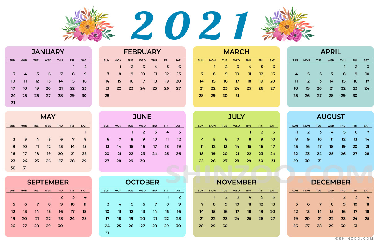 11×17 Printable Calendar 2021 | Free 2021 Printable Calendars