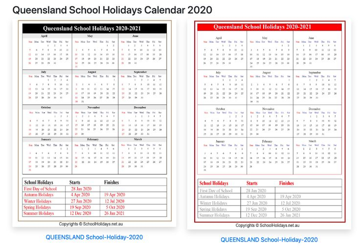 Blank Calendar 2021 Qld