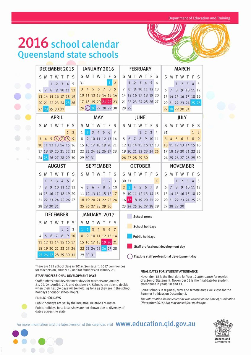 Queensland School Year Calendar 2021