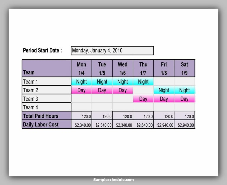 20 Dupont Shift Schedule | Sample Schedule