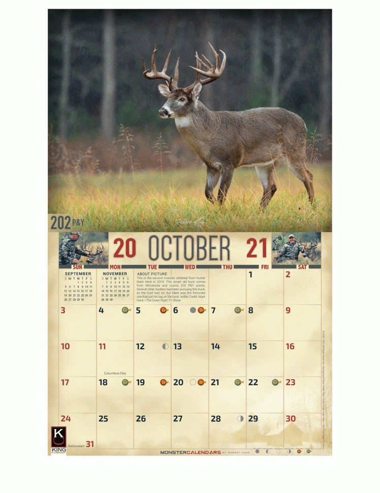 2021 Deer Rut Calendar | Calendar Template Printable