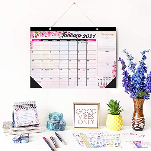 2021 Desk Calendar With Notes, Julian Date Jan. 2021 - Dec
