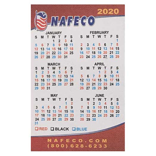 2021 Pocket Shift Calendar 10 Pack, Free Shipping | Nafeco