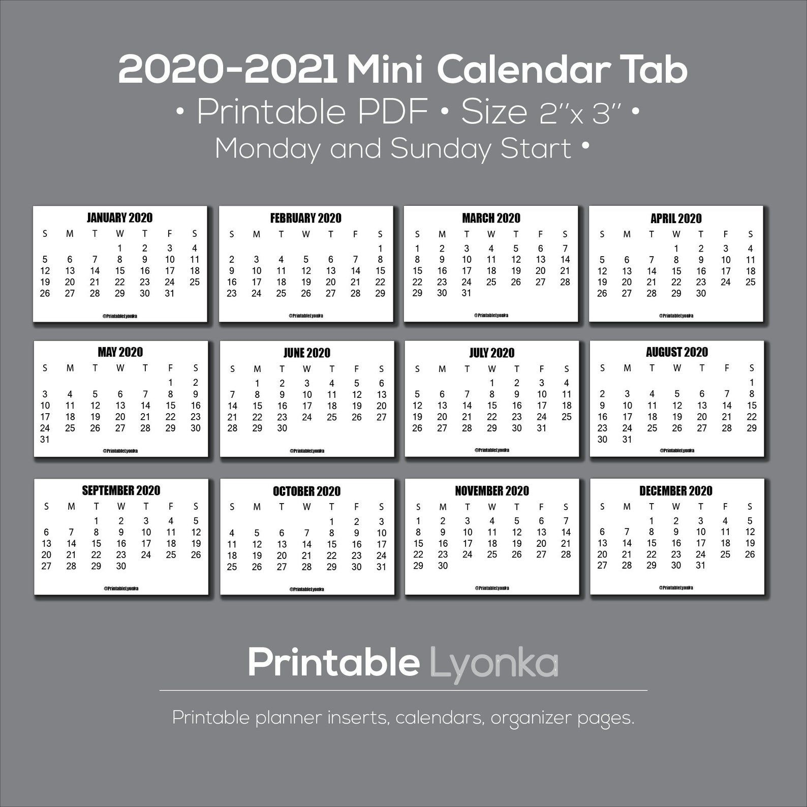 2021 Small Printable Calendar | Free Printable Calendar