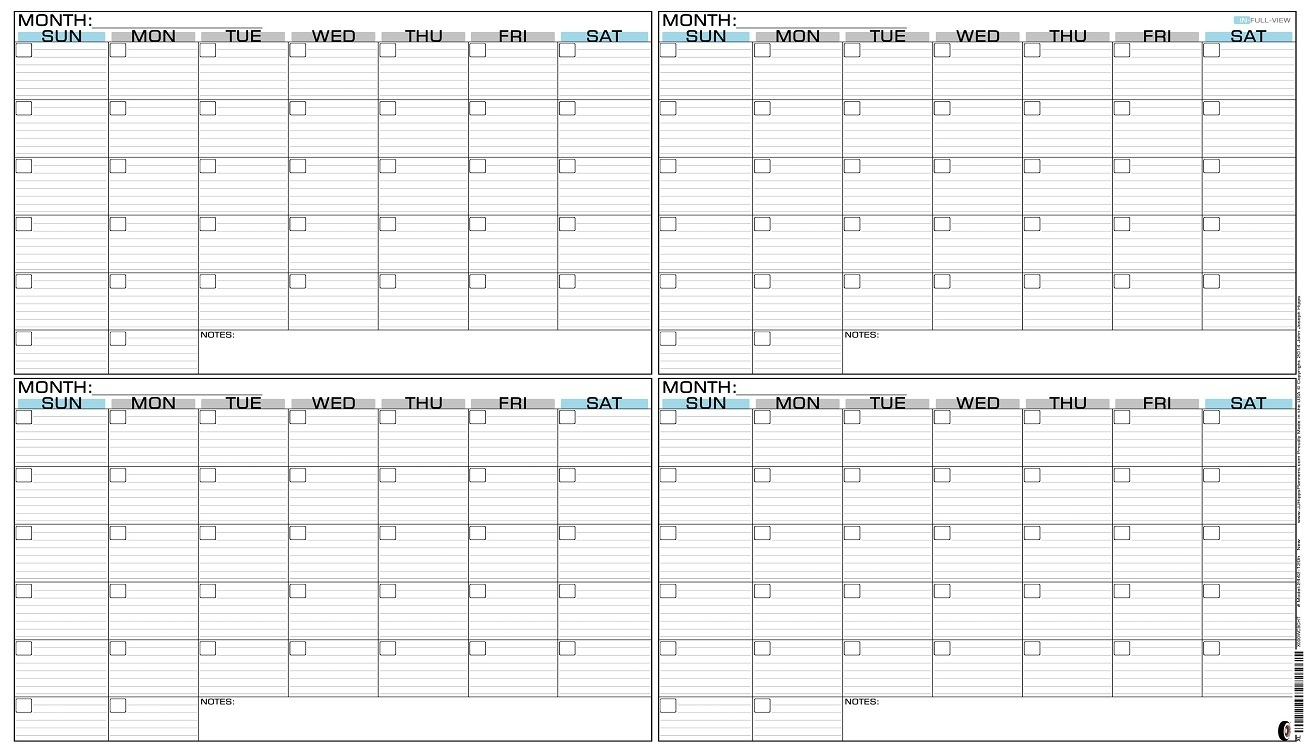 4 Month Blank Calendar Printable | Example Calendar Printable