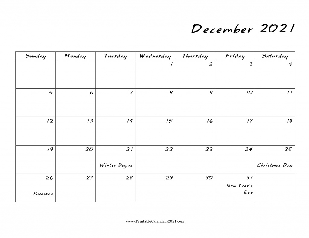 40+ December 2021 Calendar Printable, December 2021