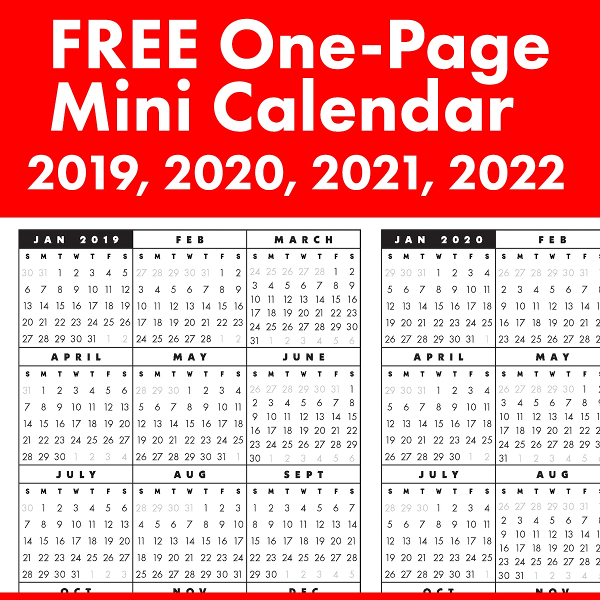8.5 X 11 Printable 2020 Calendar At A Glance - Calendar