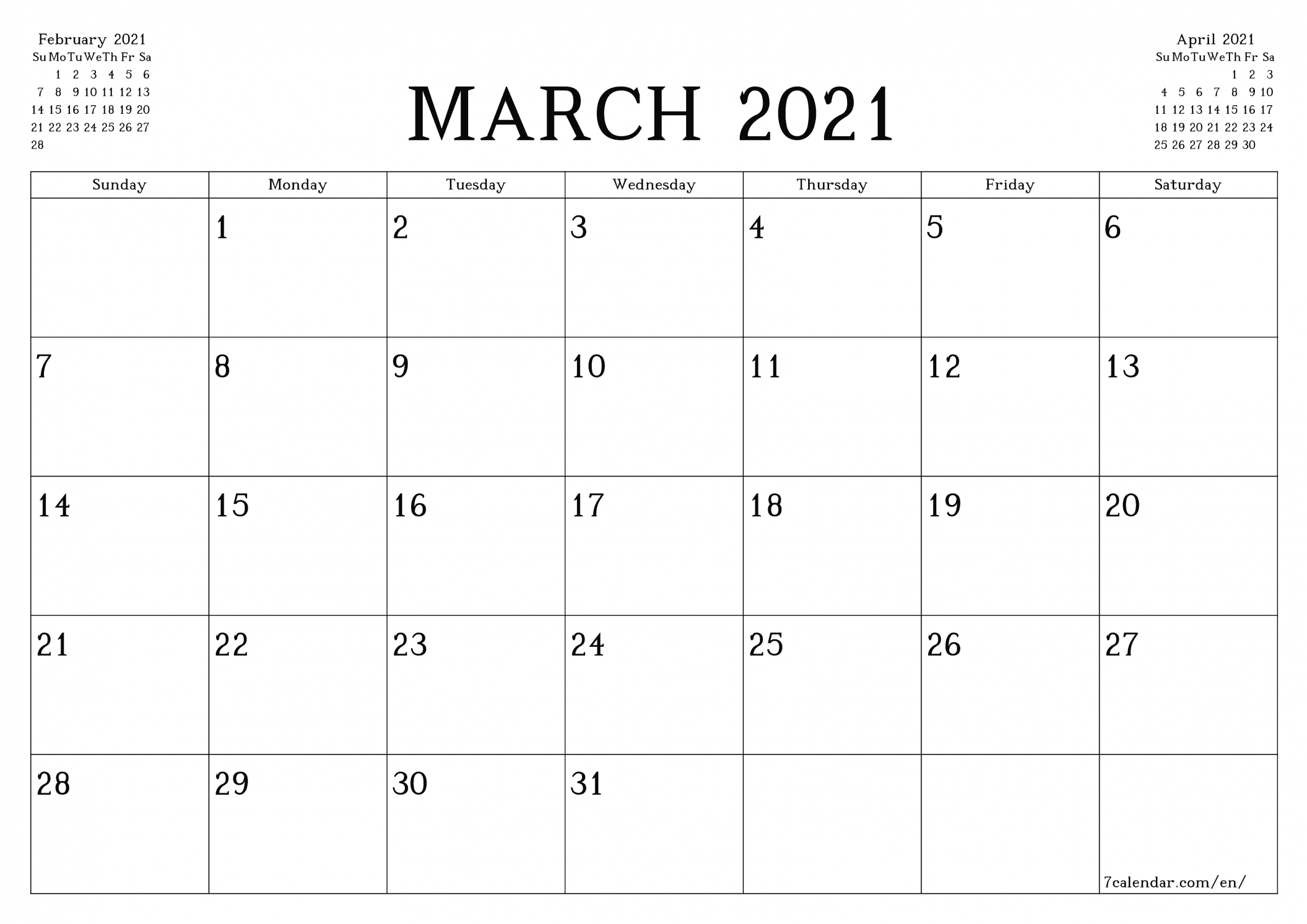 Blank Monthly Calendar 2021 June 2021 With Grid | Calendar Template Printable