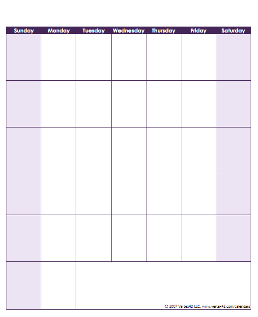 Blank Monthly Calendar Pdf