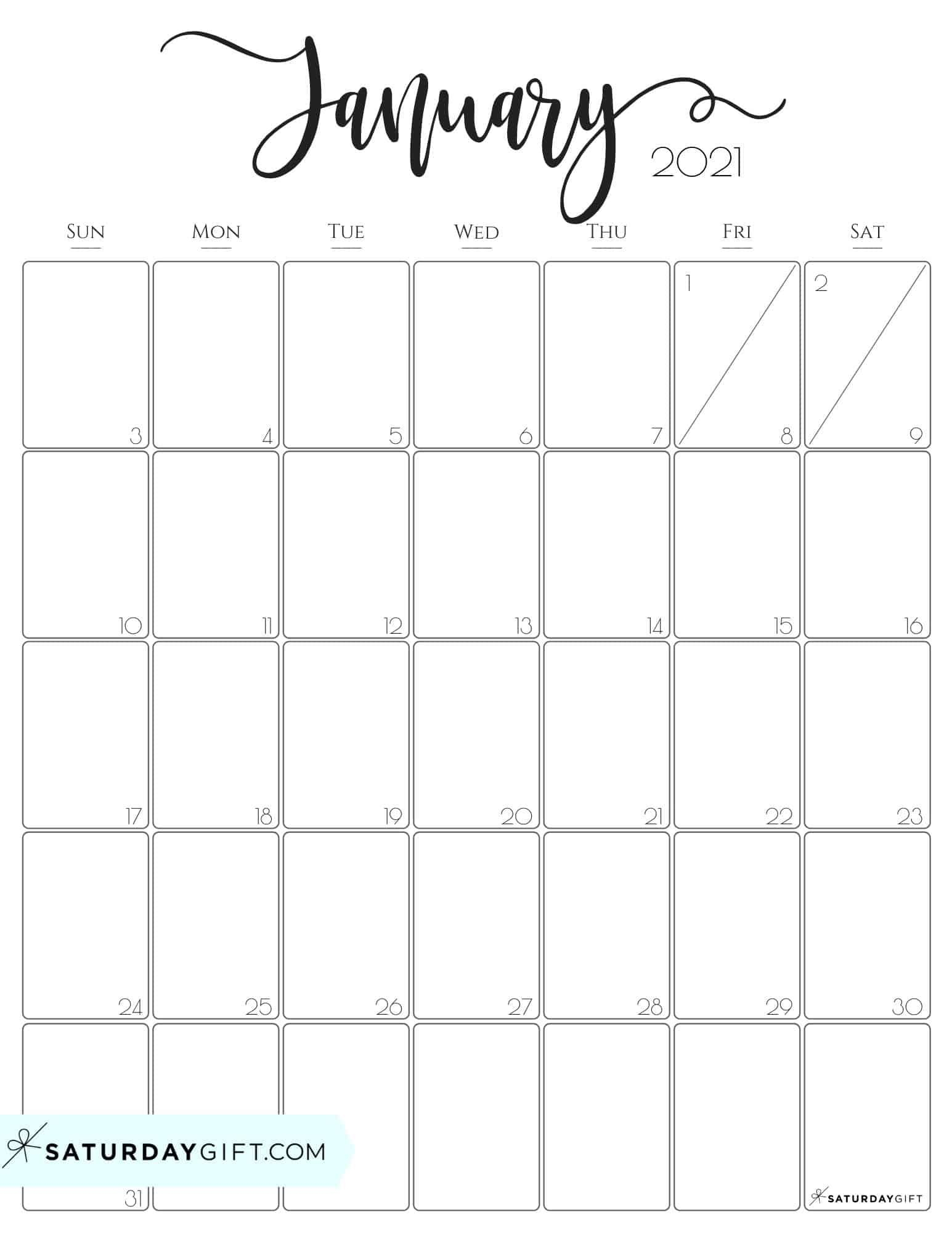 Free Printable Calendar 2021 Monthly