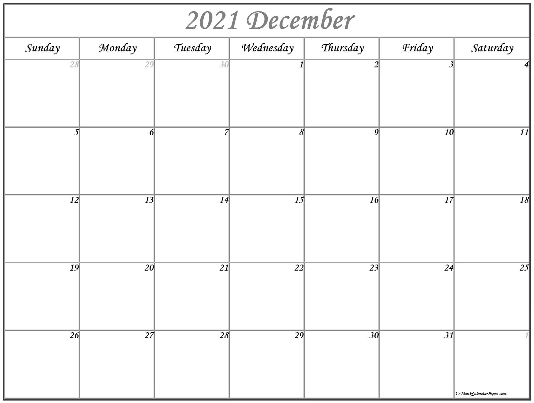 December 2021 Calendar | 56+ Templates Of 2021 Printable