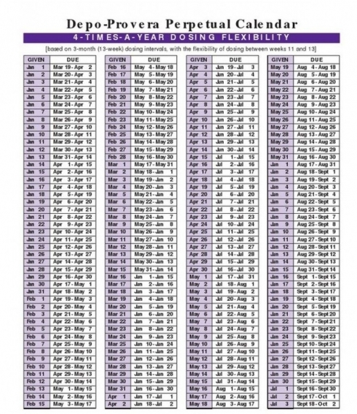 Depo Provera And Leap Year Date | Printable Calendar