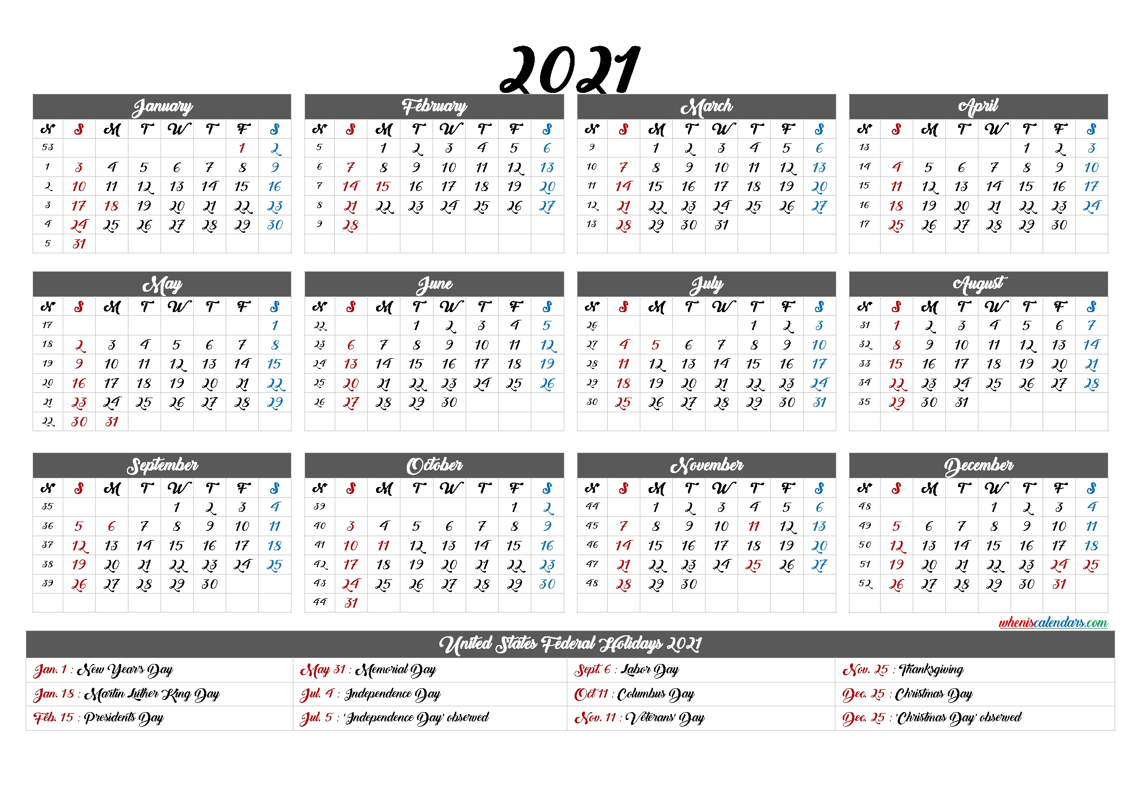Fill In Printable Calendar 2021 | Calendar Template Printable